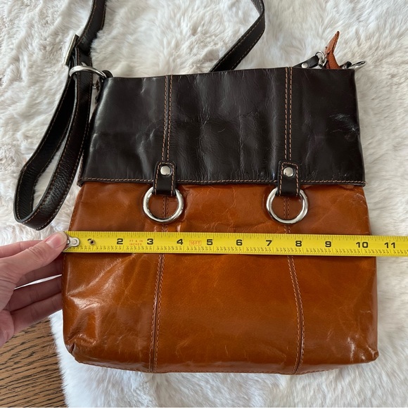 NINO BOSSI Brown and Cognac Leather Crossbody Bag - Picture 7 of 15